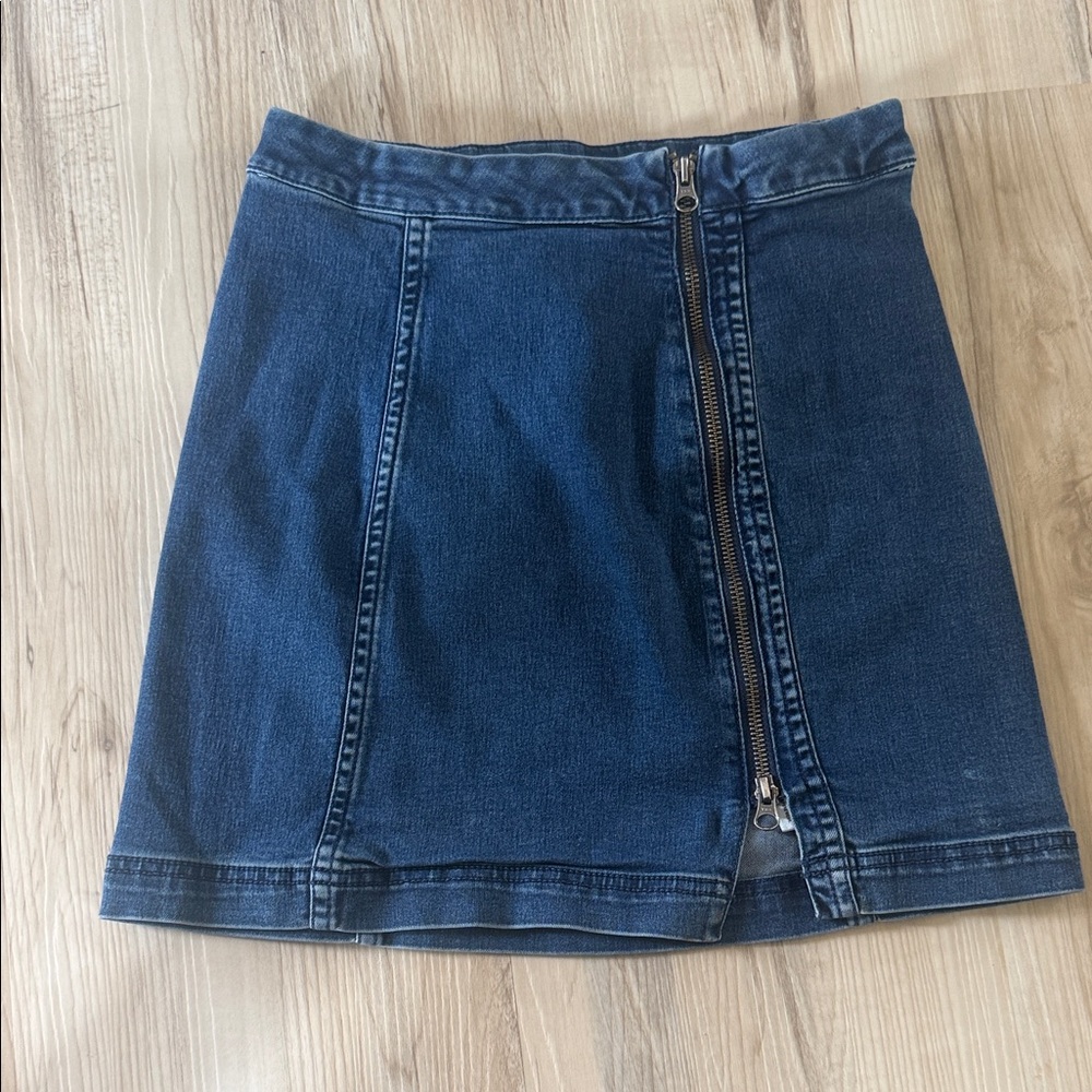 Free People Blue Denim Mini Skirt